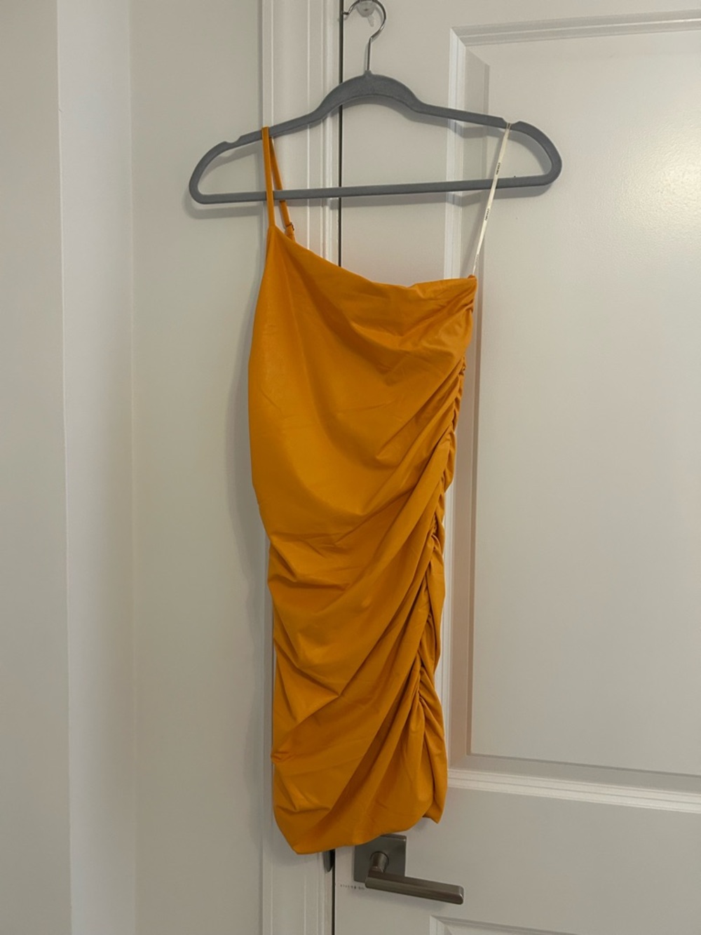 One-Shoulder Ruched Mini Dress